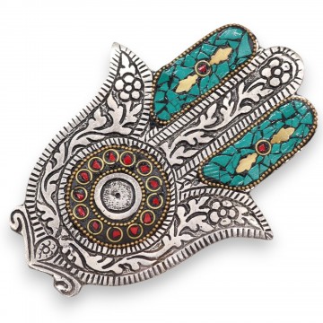 Porta Incenso Hamsa Verde -...