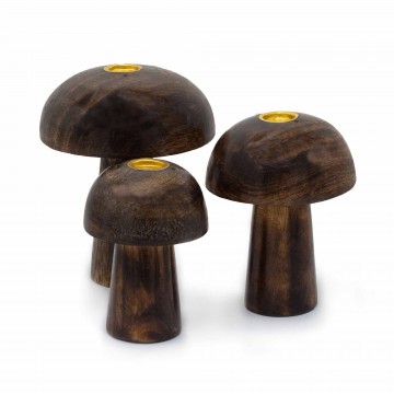Set di 3 Funghi Aromatici - Coni d’Incenso (10cm, 9cm, 8cm)